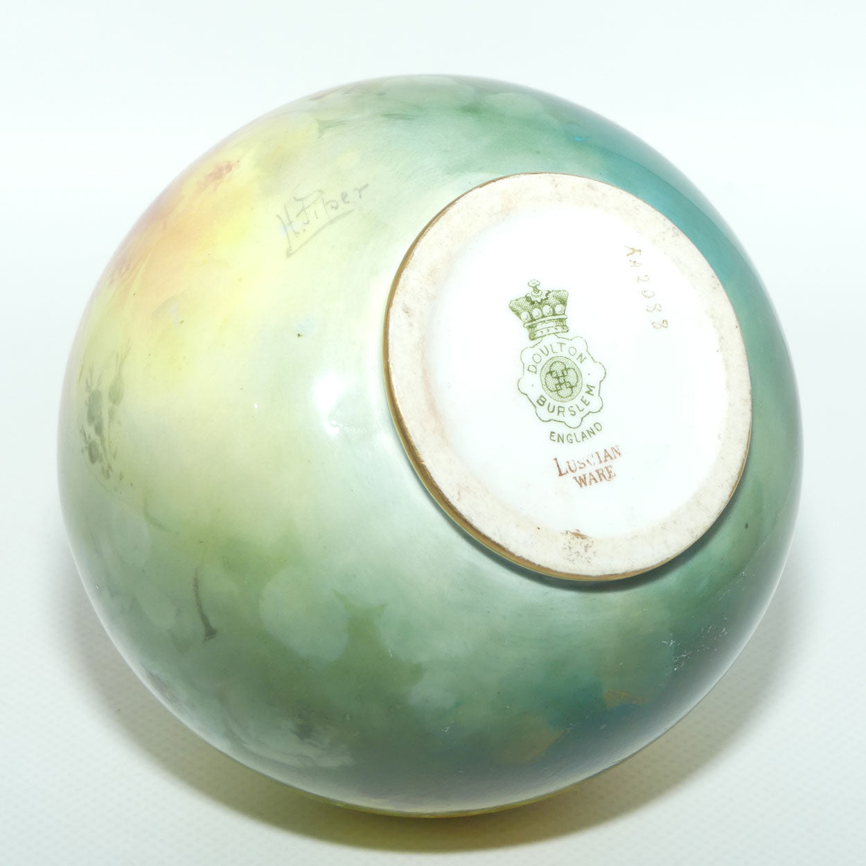 Doulton Burslem England hand painted and gilt floral pattern Luscian Ware round body ewer | H Piper