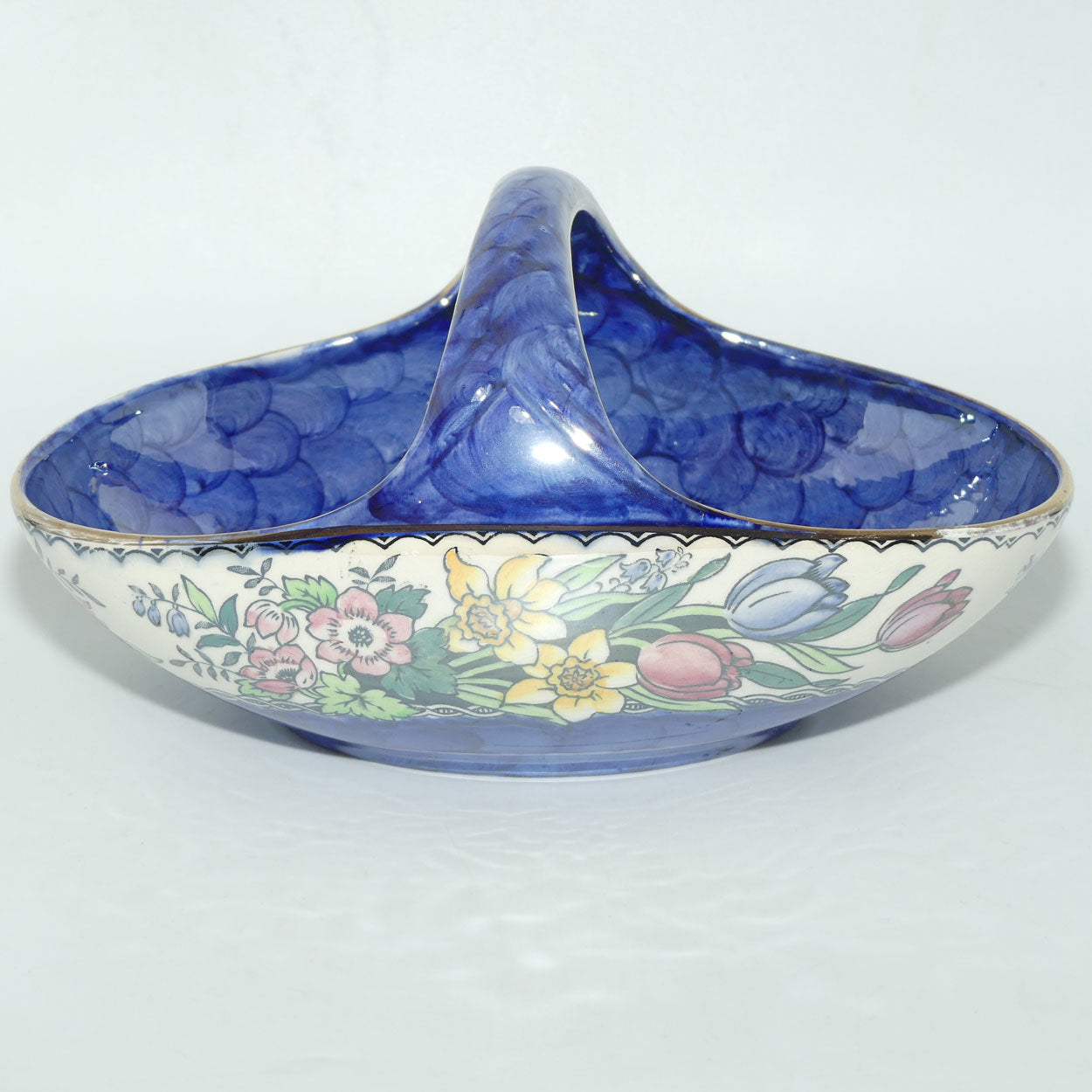 Maling Lustre basket | Springtime with Waved Blue | #6526