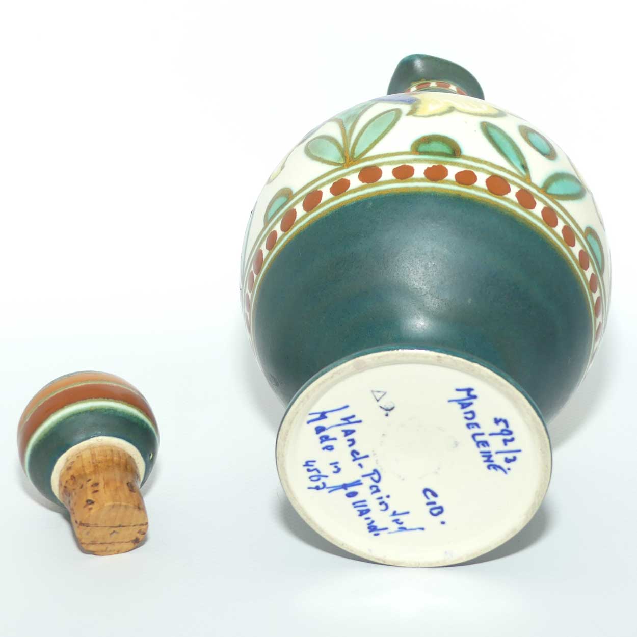 Gouda Holland handled decanter and stopper | Madeleine 592/3