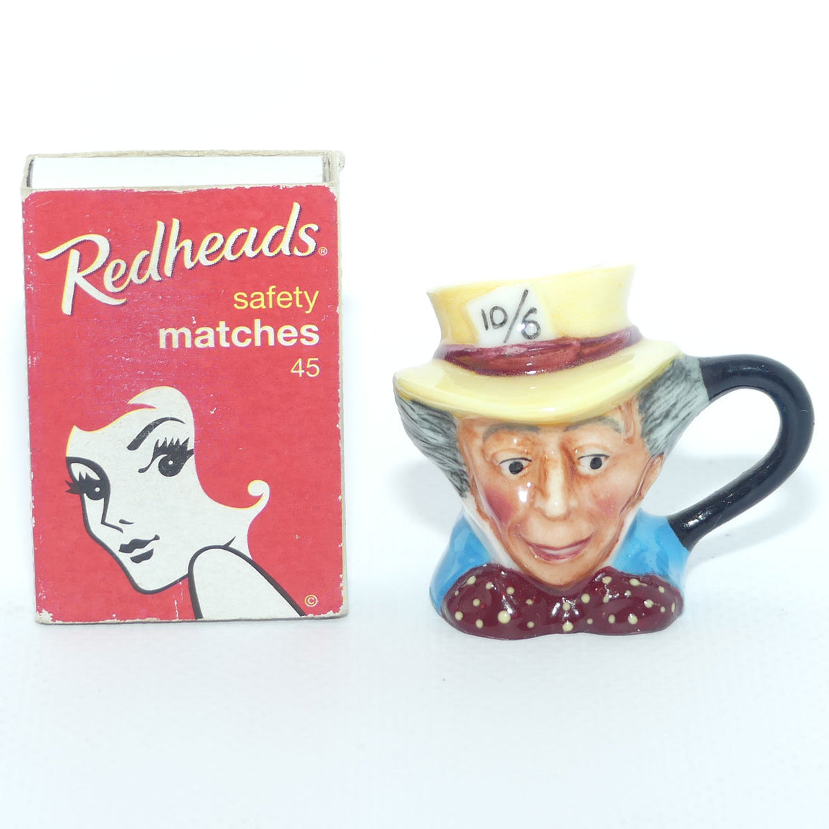 Franklin Mint Porcelain tiny character jug | Mad Hatter by P Jackson