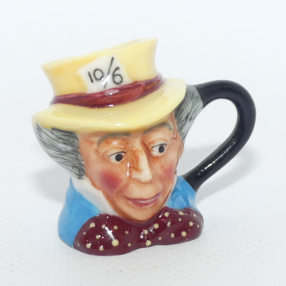 Franklin Mint Porcelain tiny character jug | Mad Hatter by P Jackson