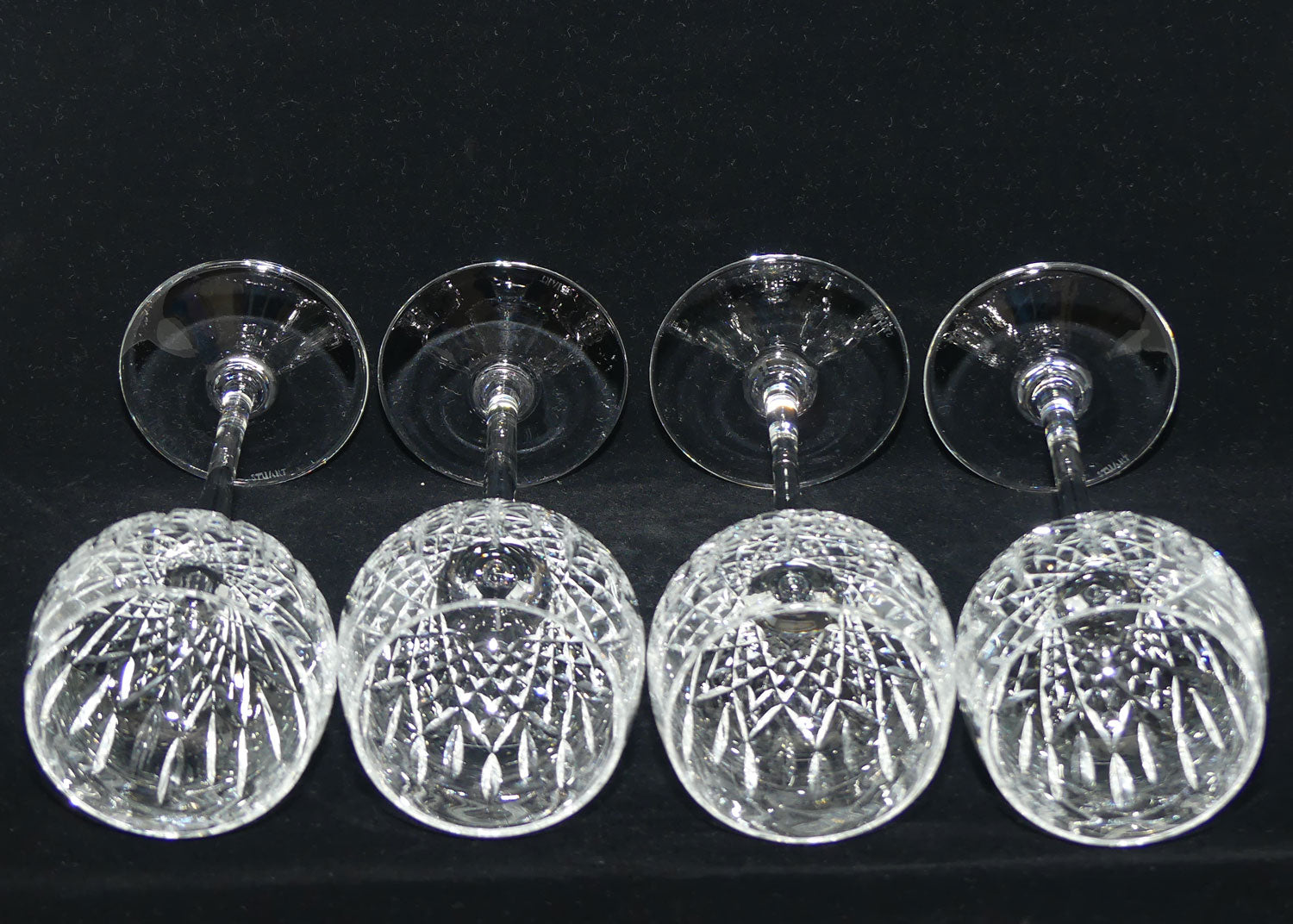 Stuart Crystal Madison pattern | set of 4 Hock Wine Glasses | 150ml | #1