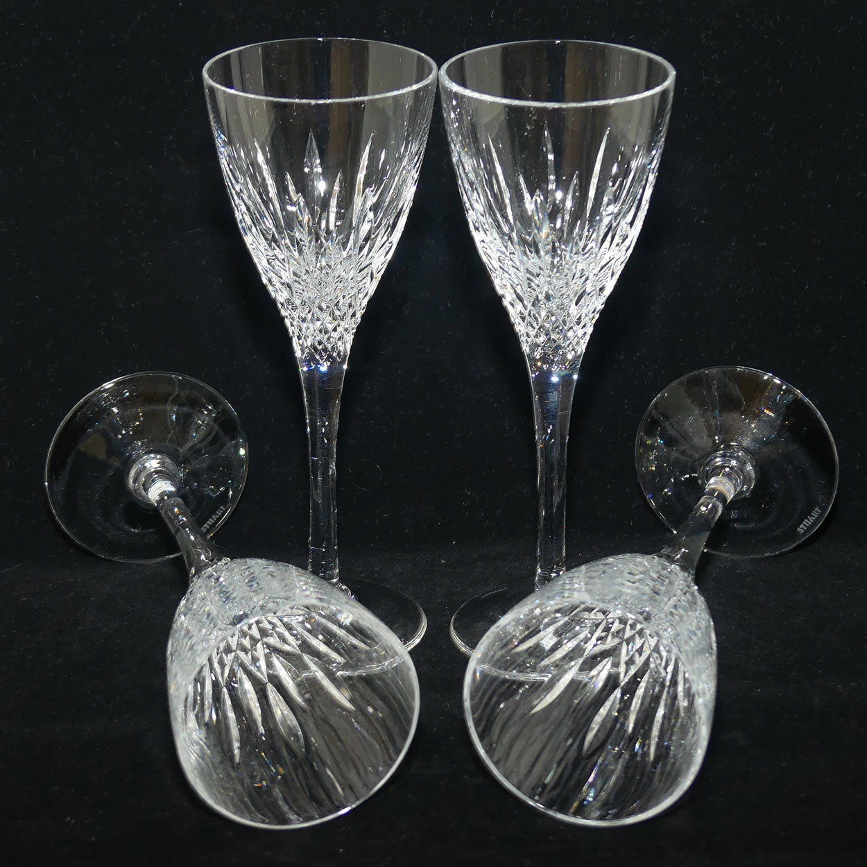 Stuart Crystal Madison pattern | set of 4 white Wine Glasses | 100ml | #1