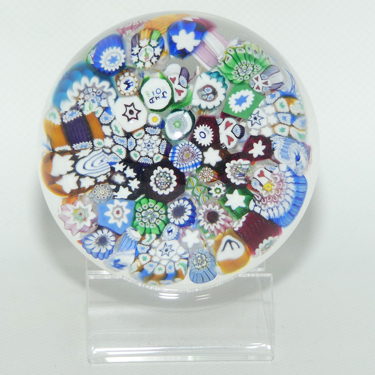 John Deacons Scotland Millefiori End of Day Magnum paperweight | Clear #5