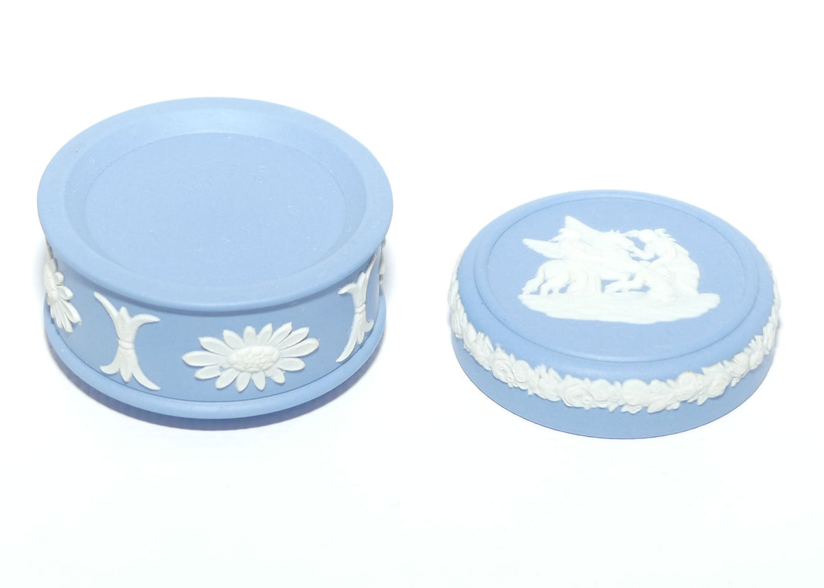 Wedgwood Jasper | White on Pale Blue | Grecian Maidens and Pegasus miniature trinket box
