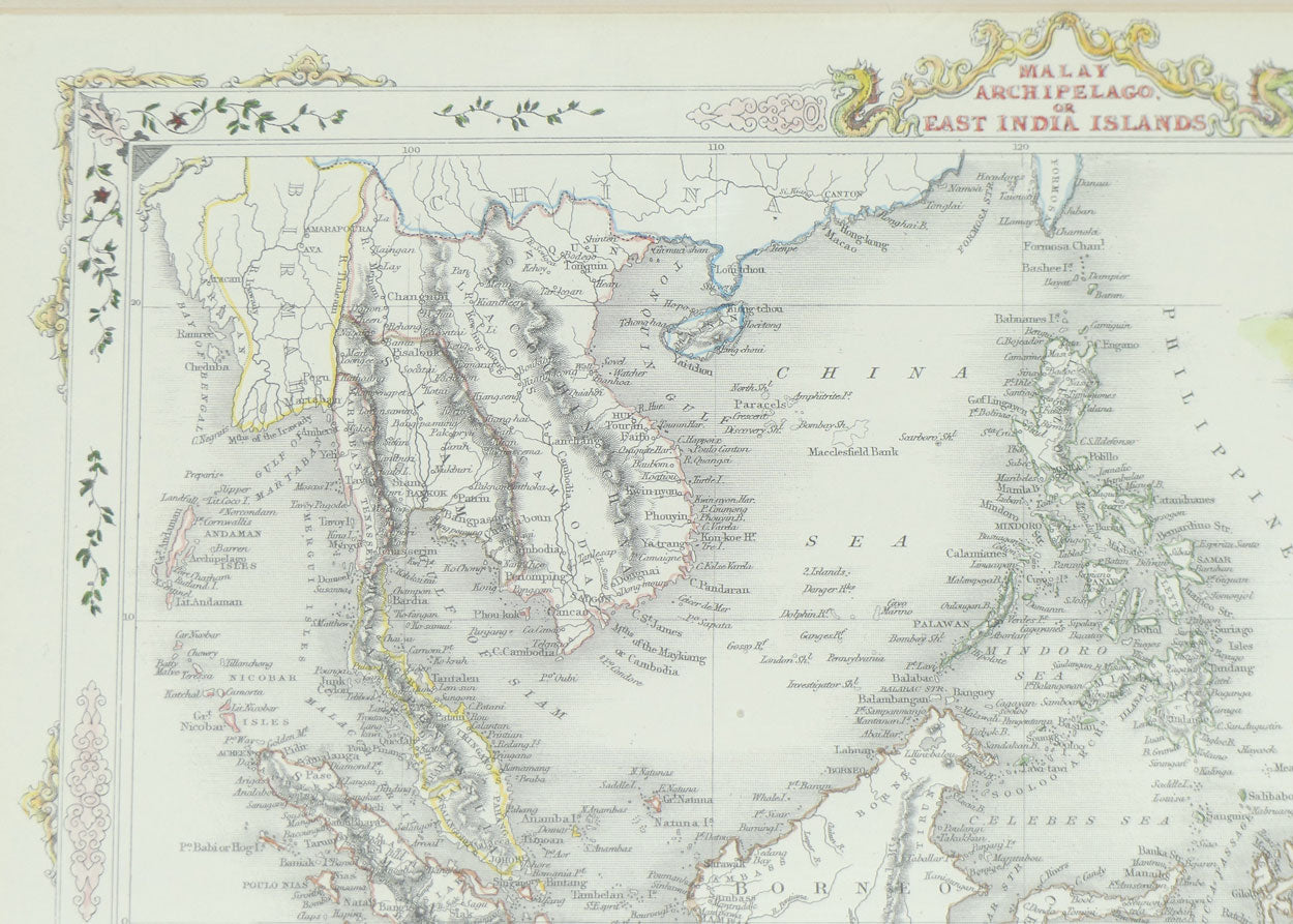 Antiquarian Map | Malay Archipelago or East India Islands by John Tallis