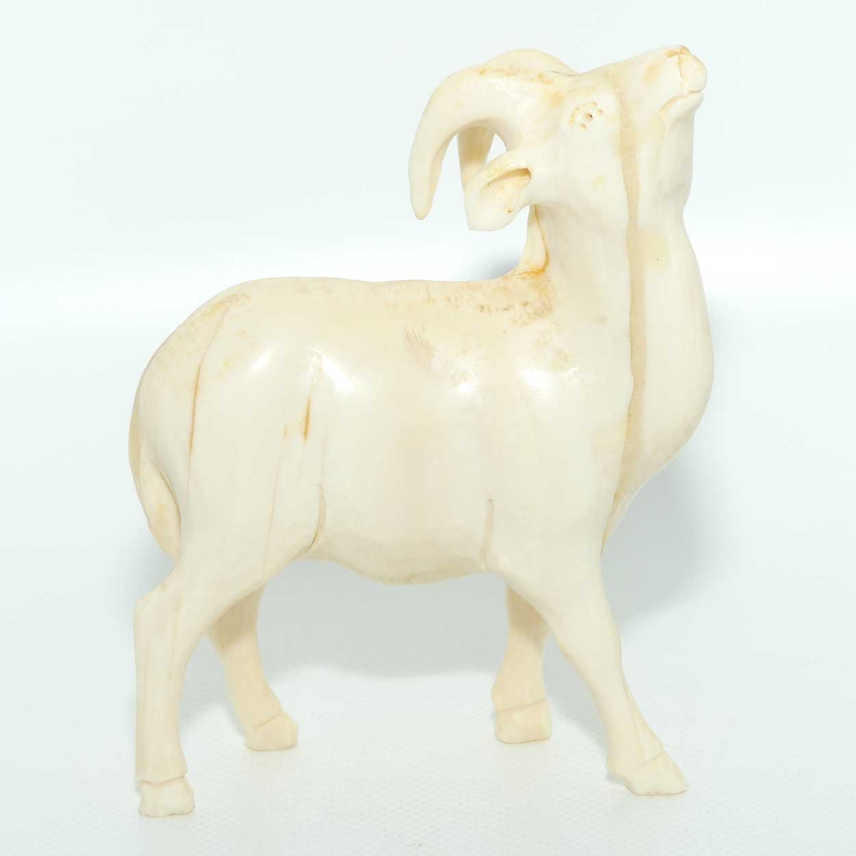 Carved Ivory Figure of a Ram