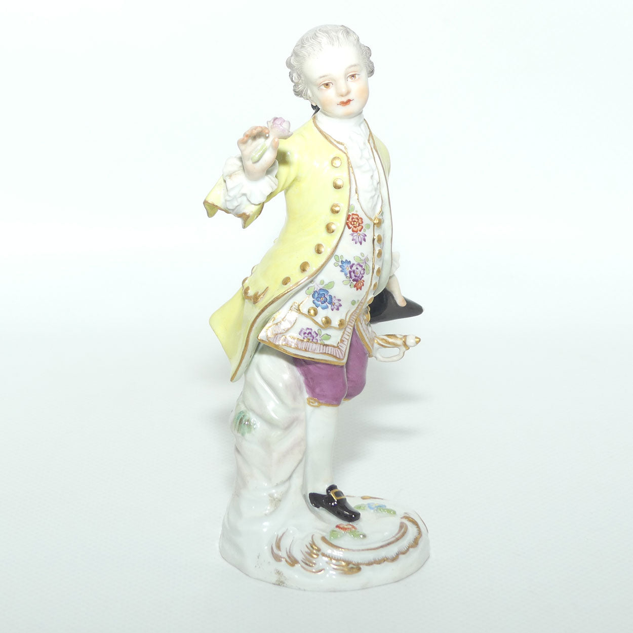 Superb Quality 19th Century Meissen Courtier with Tricorn Hat and Flower figure | Incised 2897
