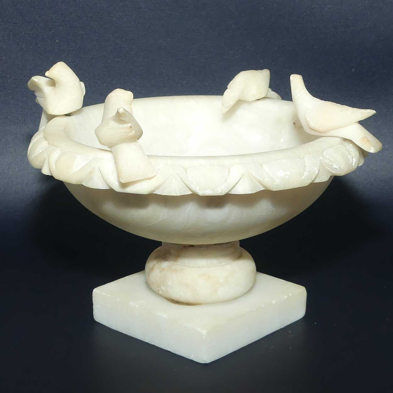 Vintage Italian Marble and Alabaster Fountain | Small size | 4 Birds at Fountain