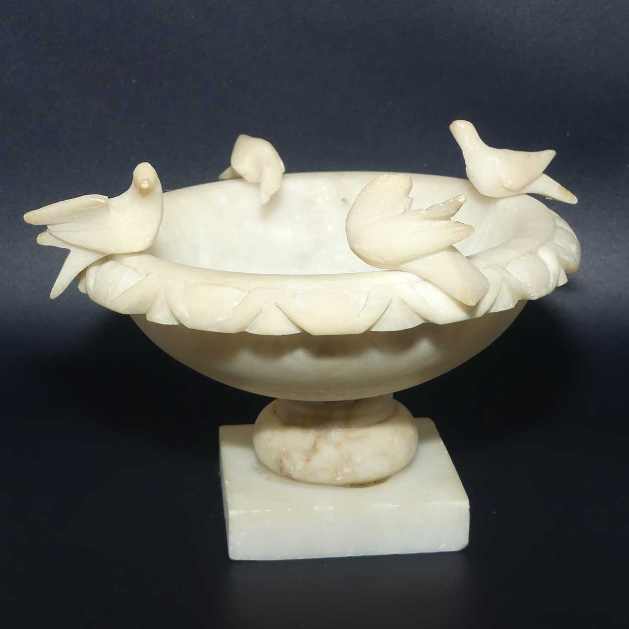 Vintage Italian Marble and Alabaster Fountain | Small size | 4 Birds at Fountain