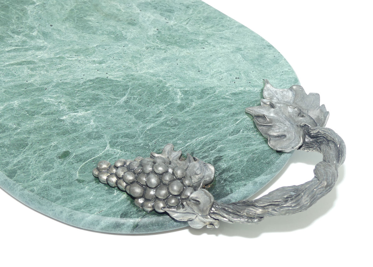 Seagull Pewter Canada Grape and Vine Dark Green marble serving tray