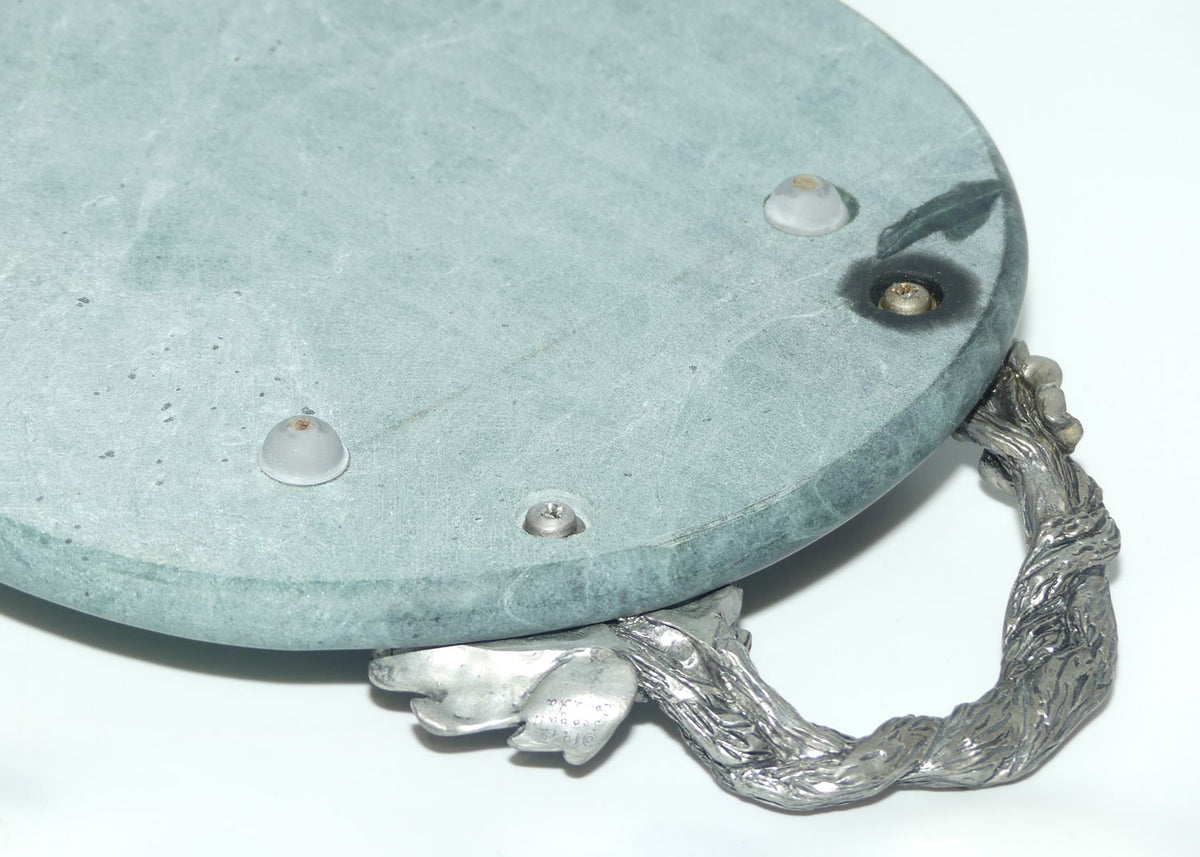 Seagull Pewter Canada Grape and Vine Dark Green marble serving tray
