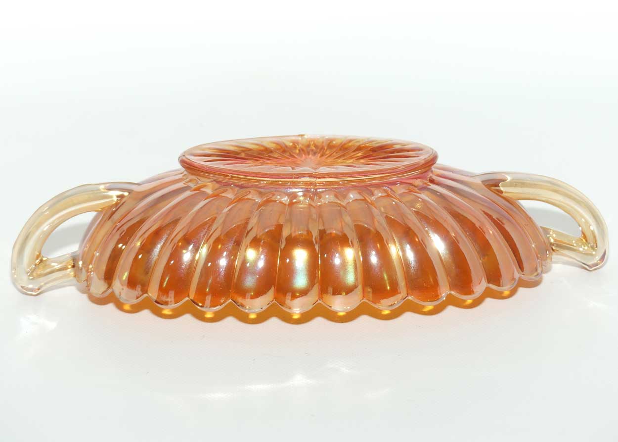 Carnival Glass | Marigold | twin handle oval sundae dish