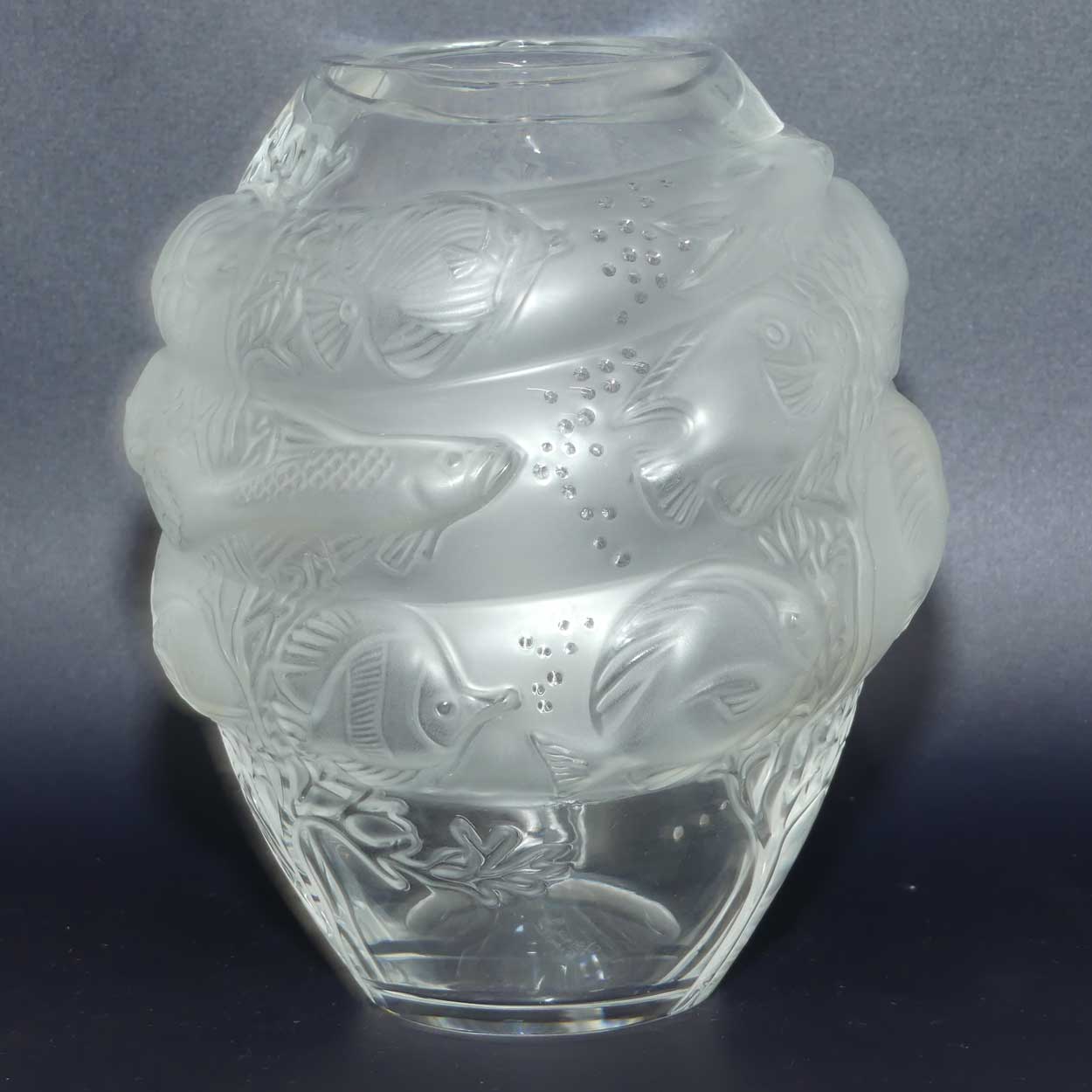 Lalique France Frosted Marina | Fish among Coral vase