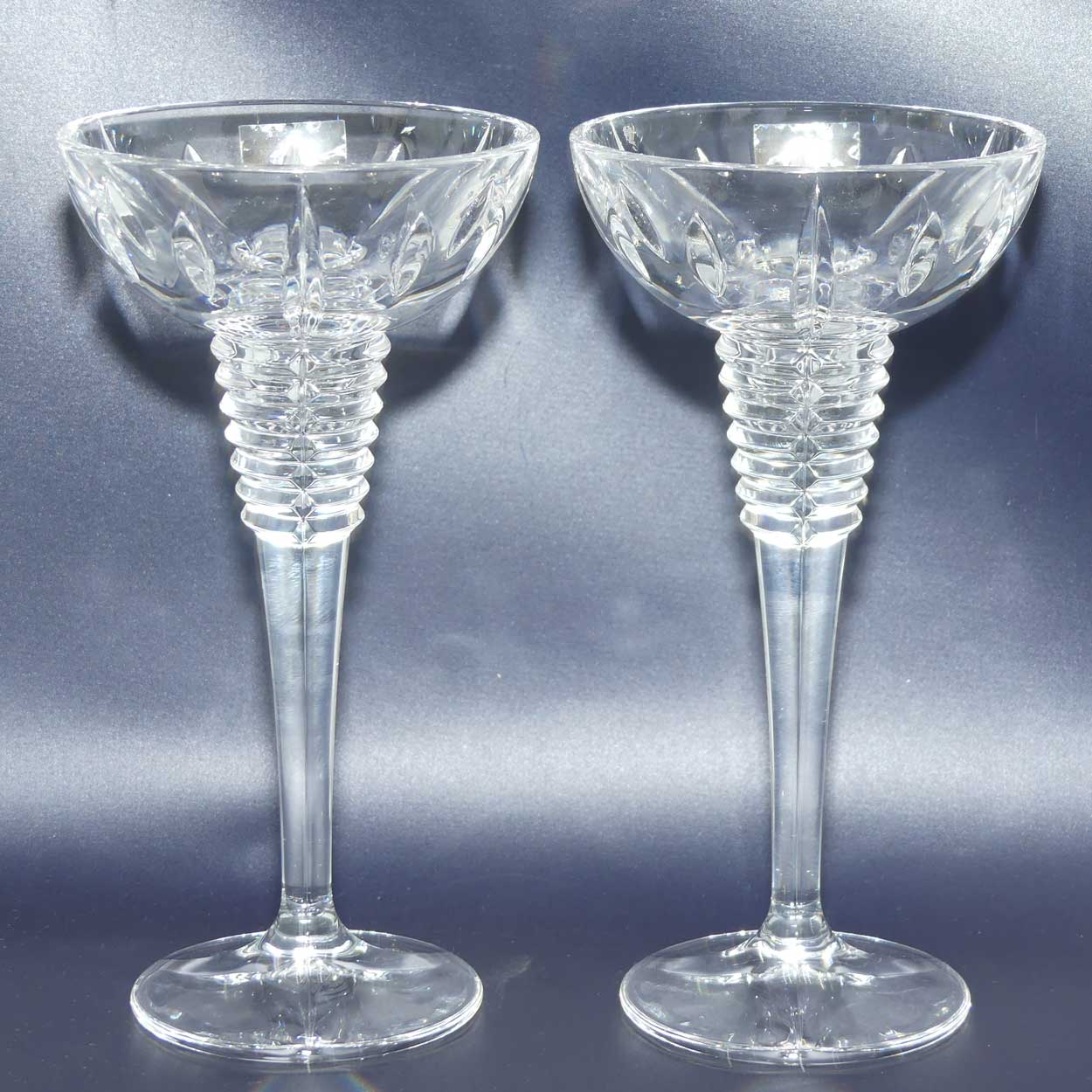 Waterford Crystal Marquis Series Gemini pattern Candleholders | Boxed