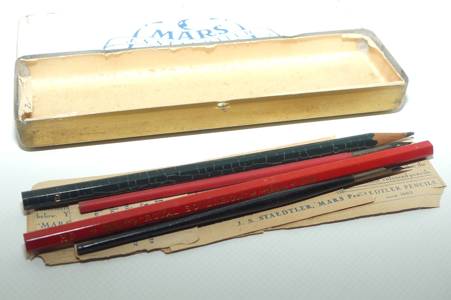 Mars JS Staedtler pencil tin | some contents