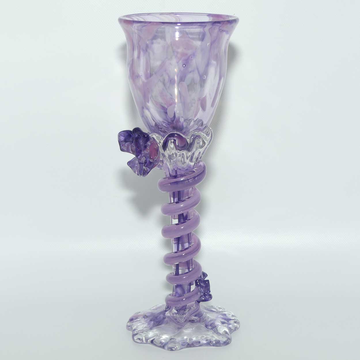 Martini Art Glass Australia | Tina Cooper | Amethyst flute | Two Flowers