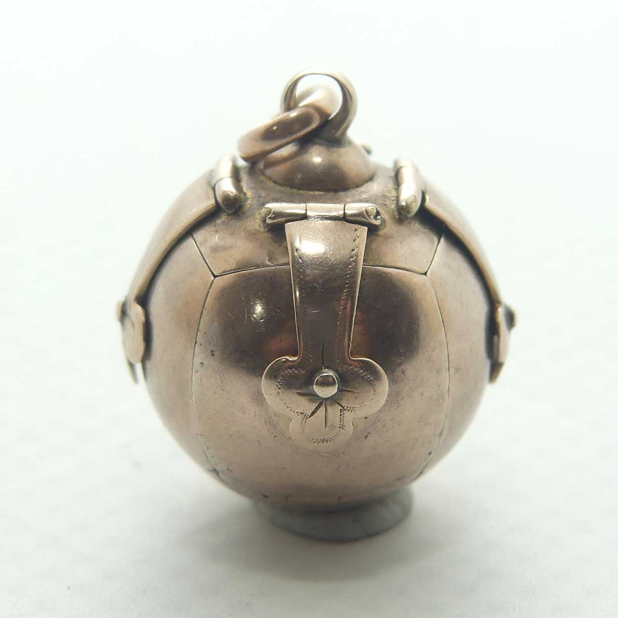 Victorian era 9ct Masonic Orb puzzle ball charm