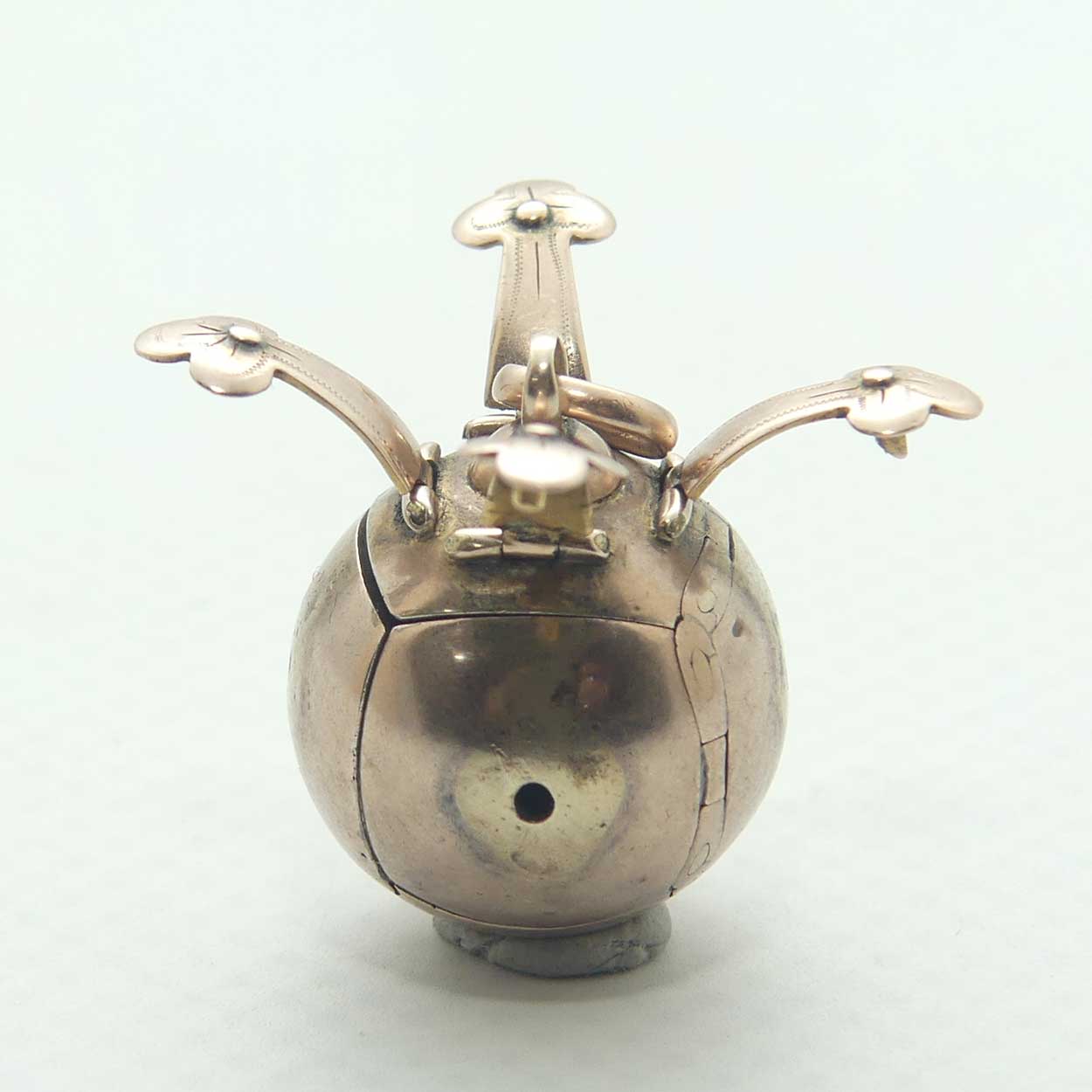 Victorian era 9ct Masonic Orb puzzle ball charm