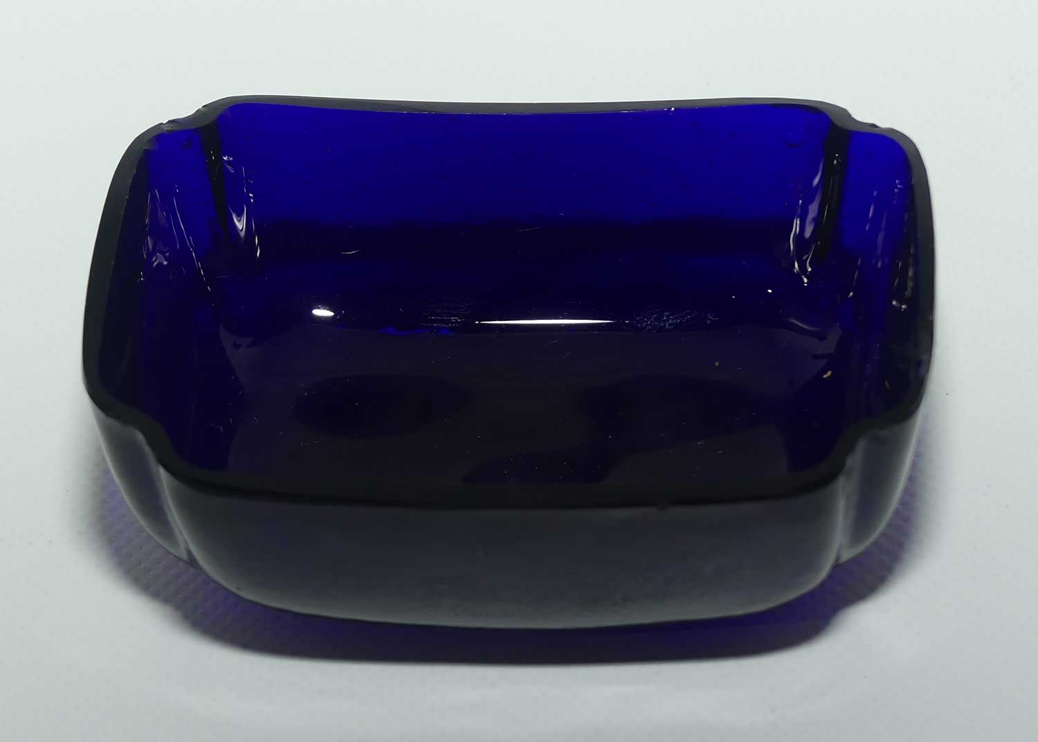 Silver Plated Master Salt cellar | Blue Glass Liner