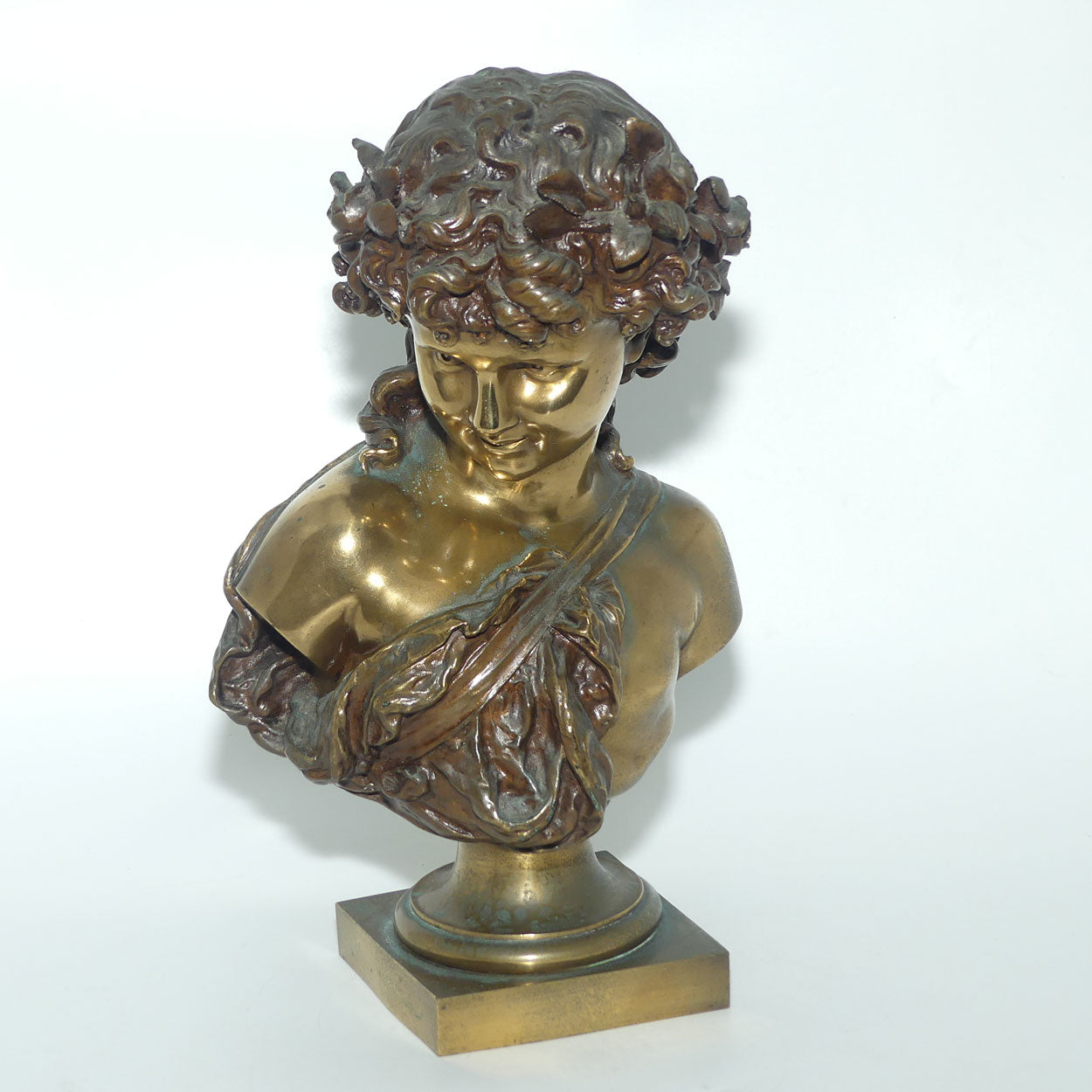 French Gilt Bronze of a Young Faun by Matharin Moreau by E. Colin & Cie. Paris