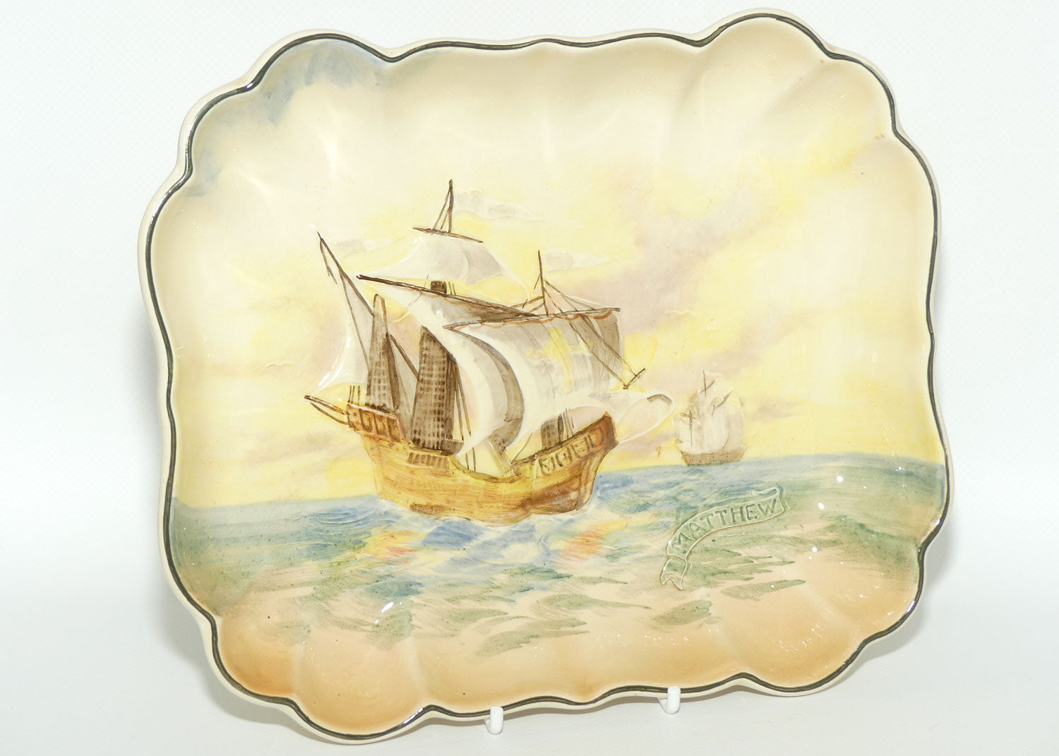 Royal Doulton Famous Ships Matthew rectangular bowl D5957