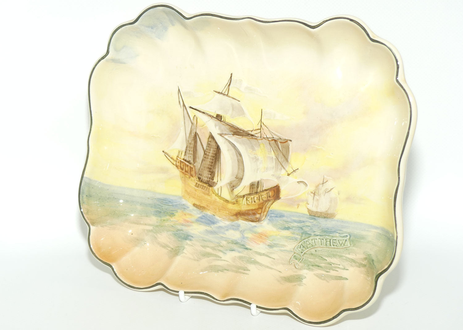 Royal Doulton Famous Ships Matthew rectangular bowl D5957