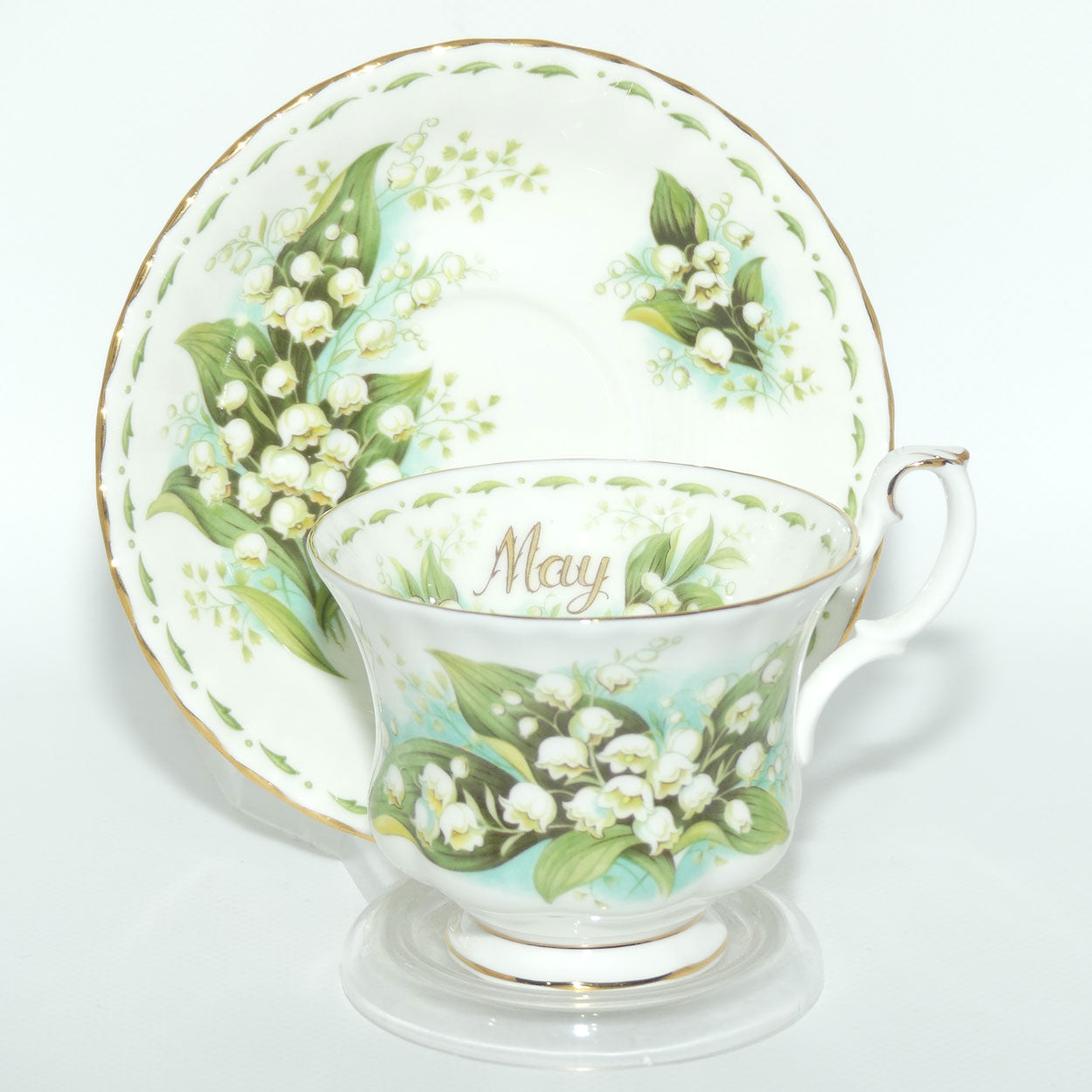 Royal Albert Bone China England | Flower of the Month series | May Lily of the Valley duo