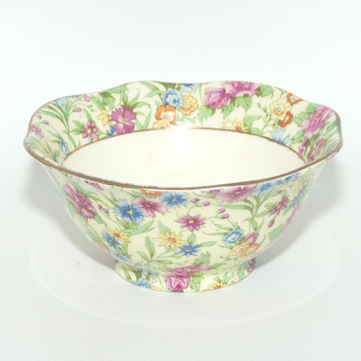 Royal Winton Kew Chintz mayonnaise bowl on tray