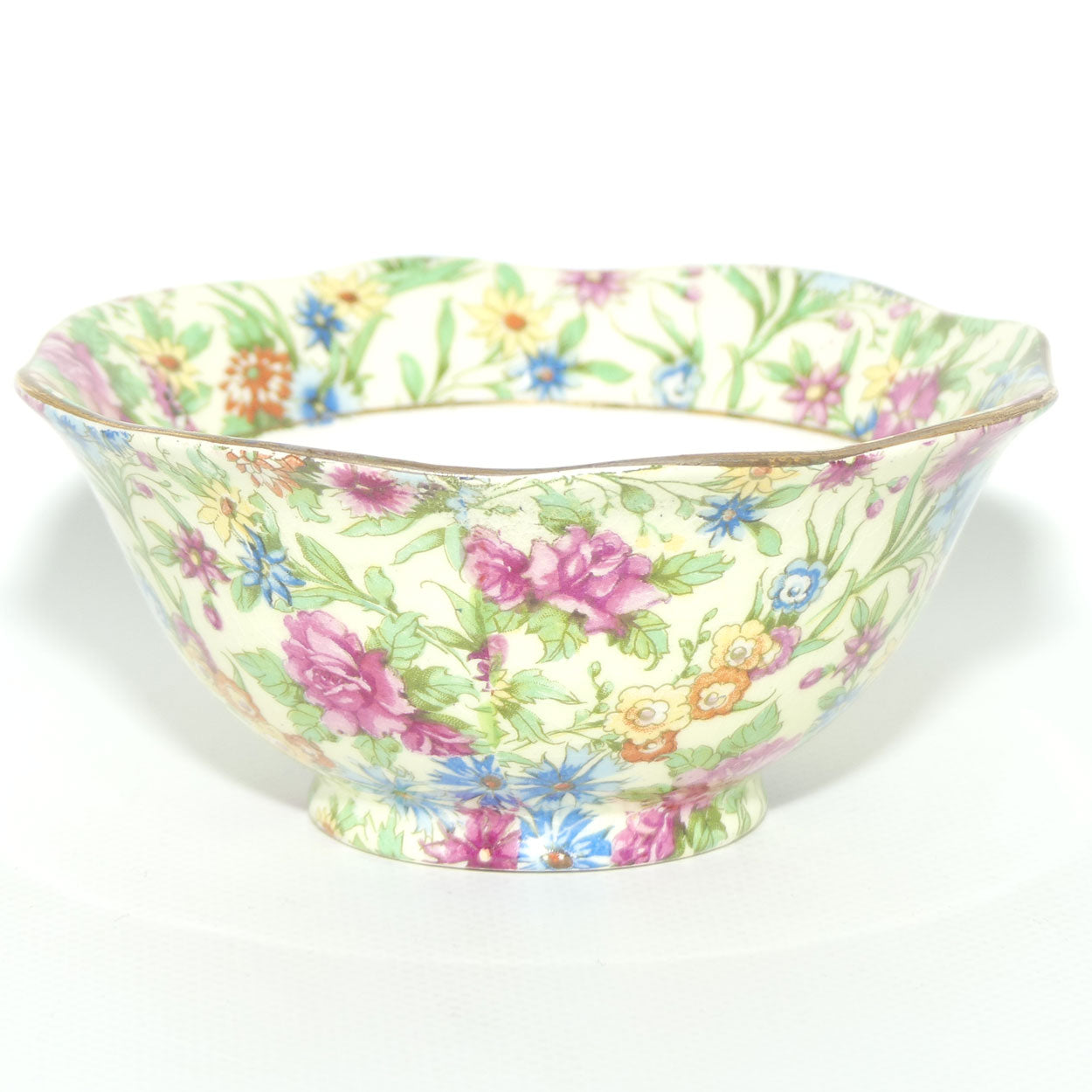 Royal Winton Kew Chintz mayonnaise bowl on tray