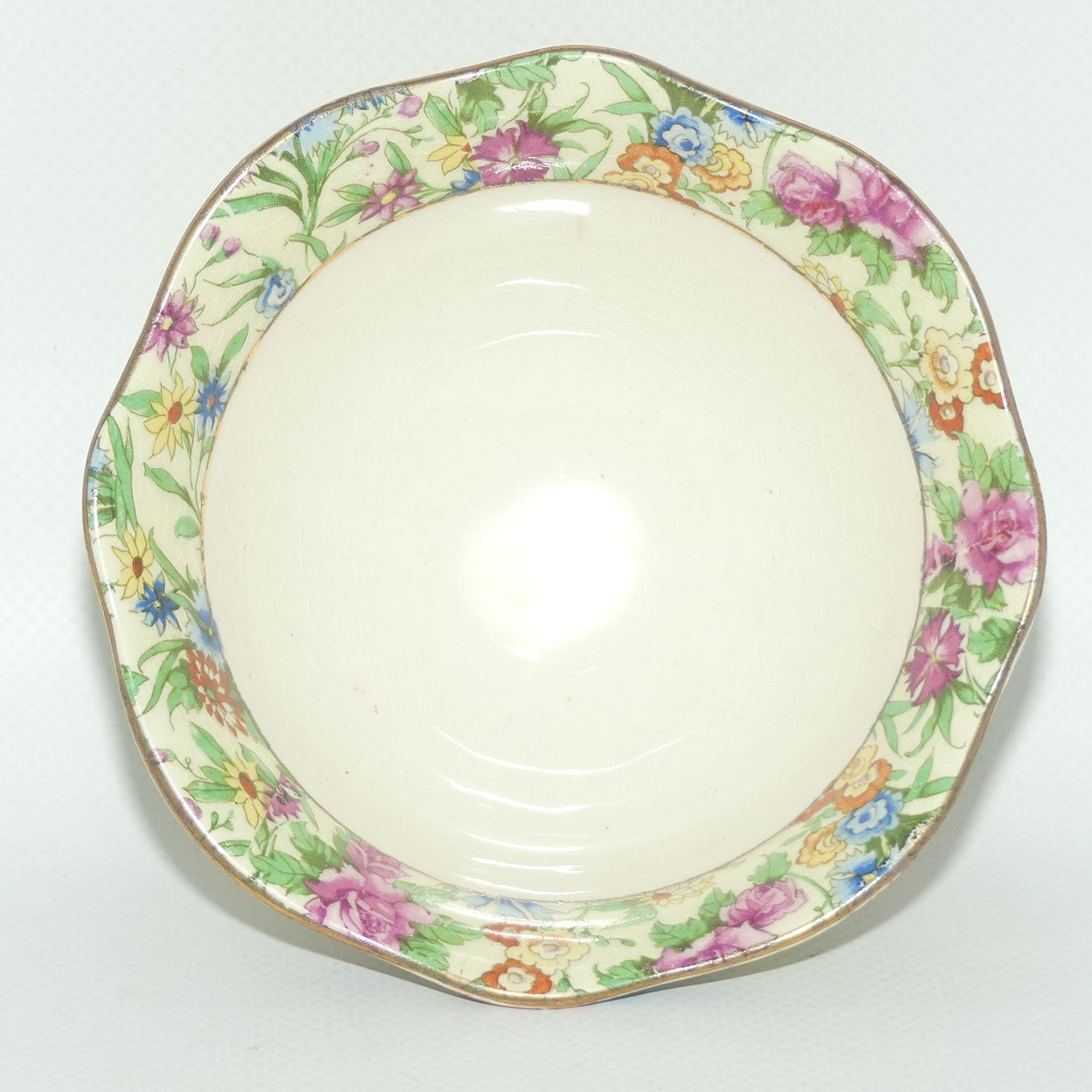 Royal Winton Kew Chintz mayonnaise bowl on tray