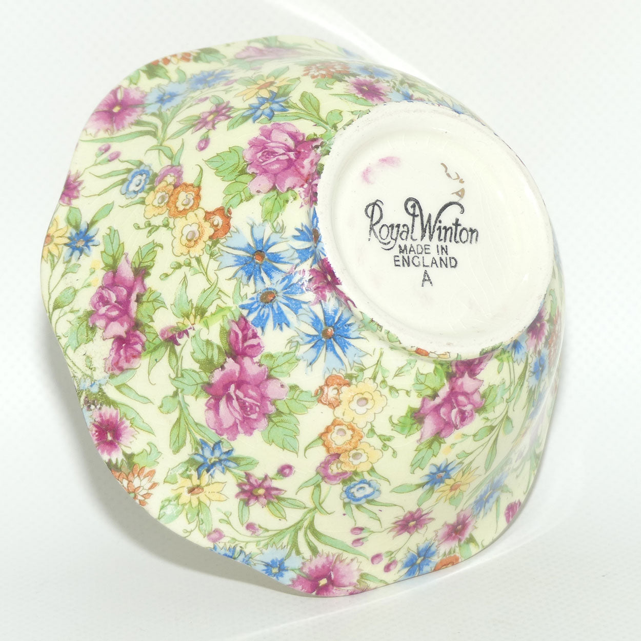 Royal Winton Kew Chintz mayonnaise bowl on tray