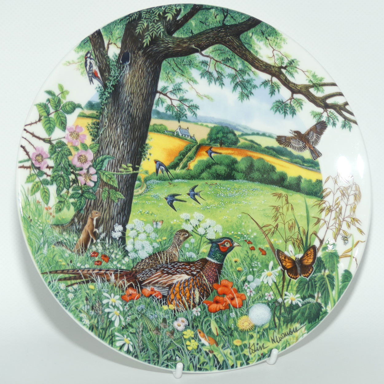 Wedgwood Colin Newman's Country Panorama plate #1 | Bradex 26 W90 27.1 | Meadow and Wheatfields
