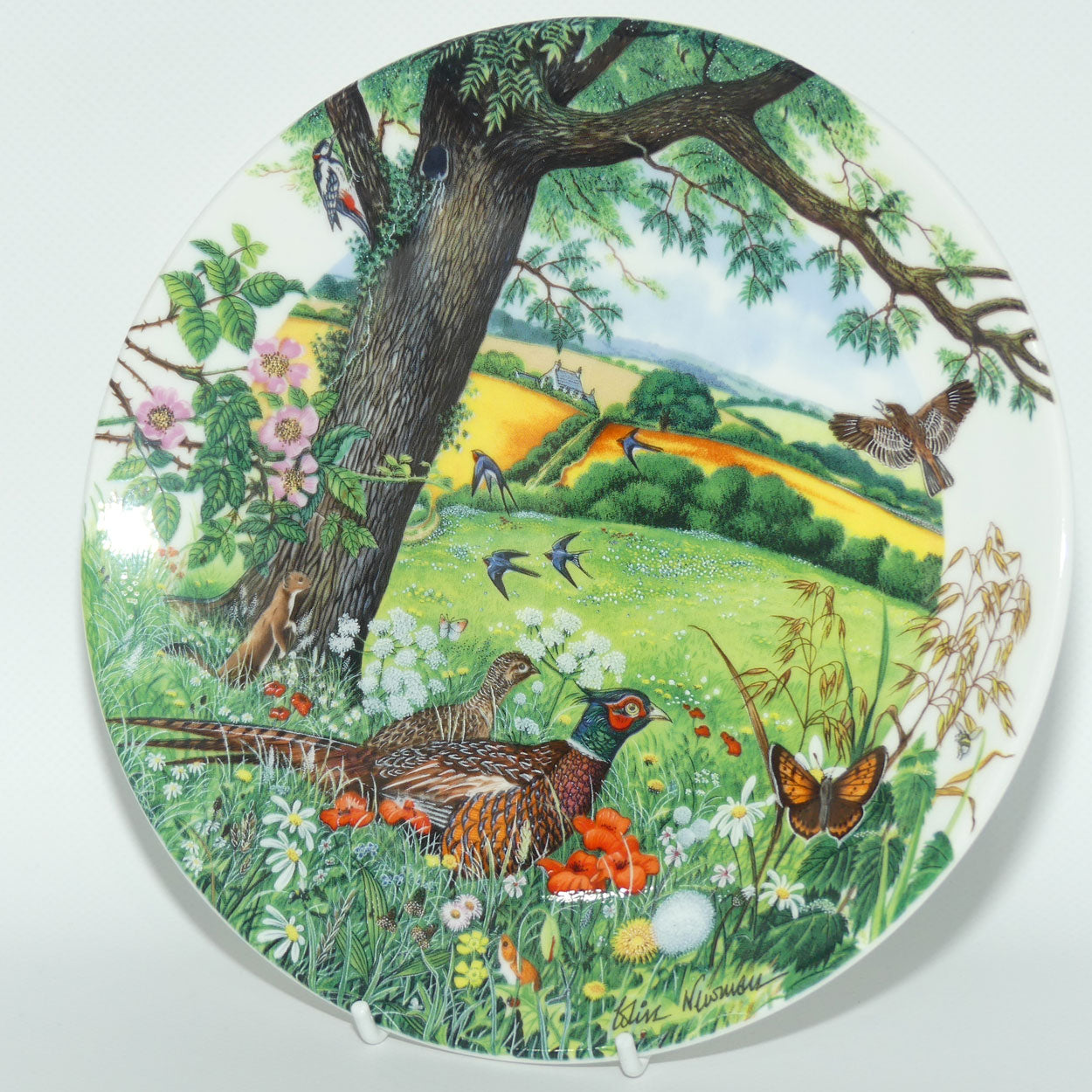 Wedgwood Colin Newman's Country Panorama plate #1 | Bradex 26 W90 27.1 | Meadow and Wheatfields