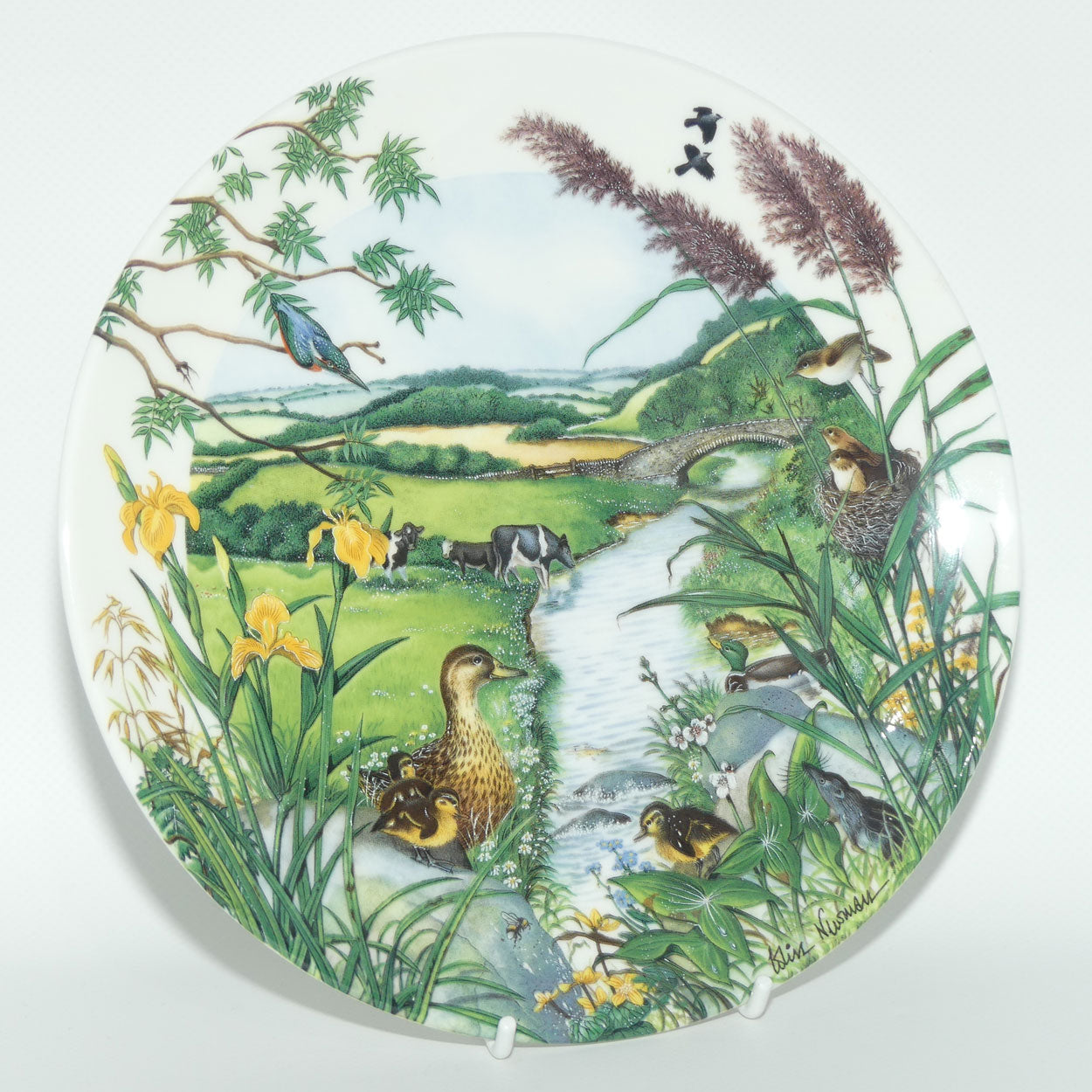 Wedgwood Bone China plate | Colin Newman's Country Panorama #2 | The Meandering Stream