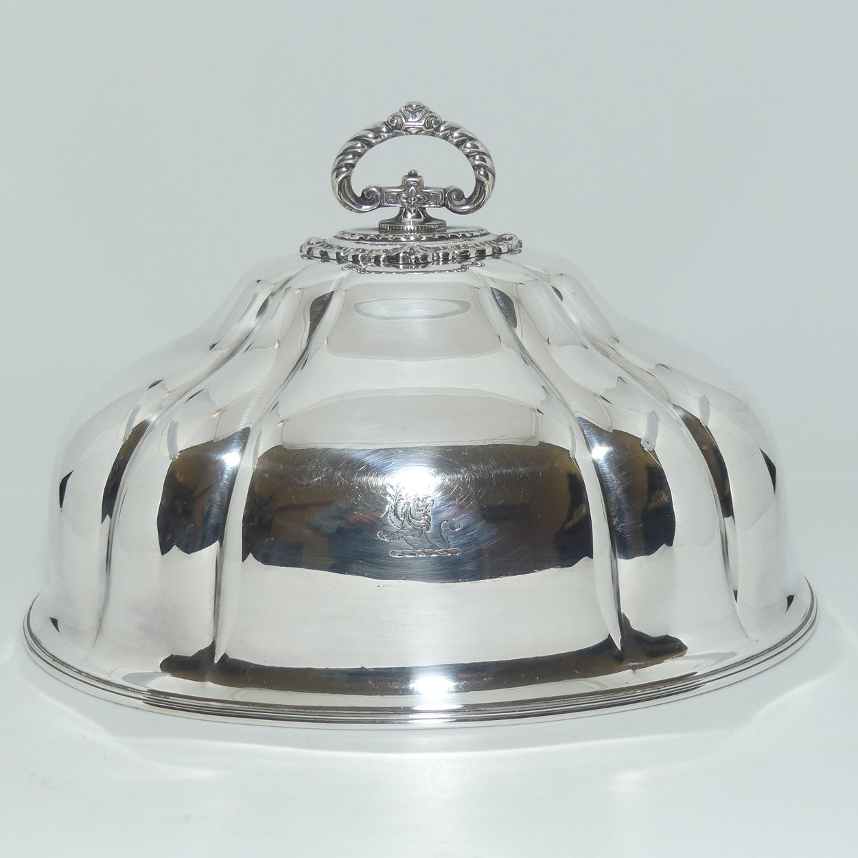 Georgian era Old Sheffield Plate oval meat cover | Lion Crest