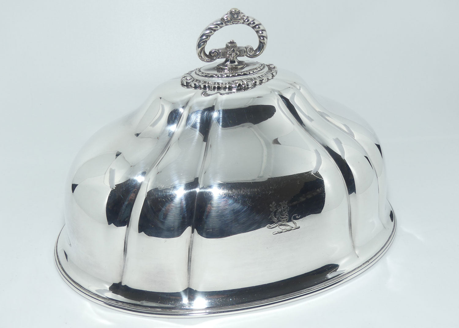 Georgian era Old Sheffield Plate oval meat cover | Lion Crest