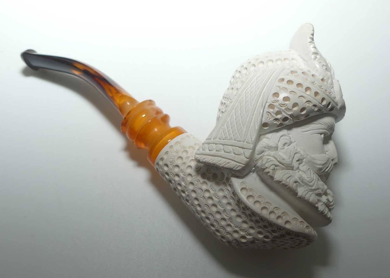 Vintage Meerschaum Pipe of Bearded Cavalier | original case