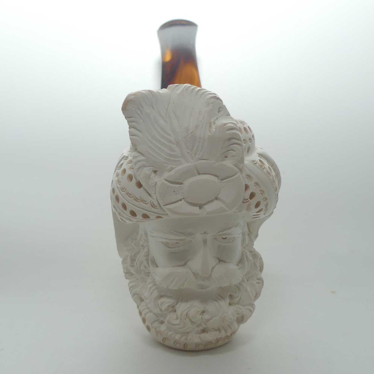 Vintage Meerschaum Pipe of Bearded Cavalier | original case