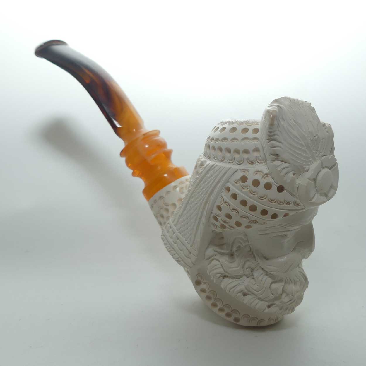 Vintage Meerschaum Pipe of Bearded Cavalier | original case