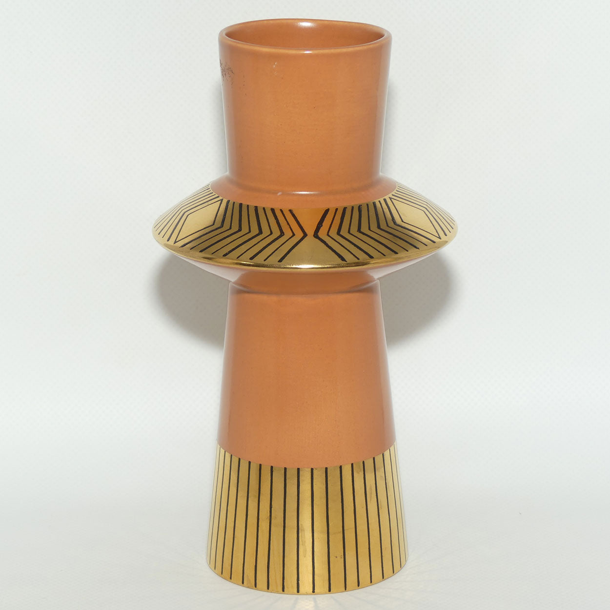 Crown Devon Memphis pattern vase by designer Colin Melbourne | Mid Century modern design