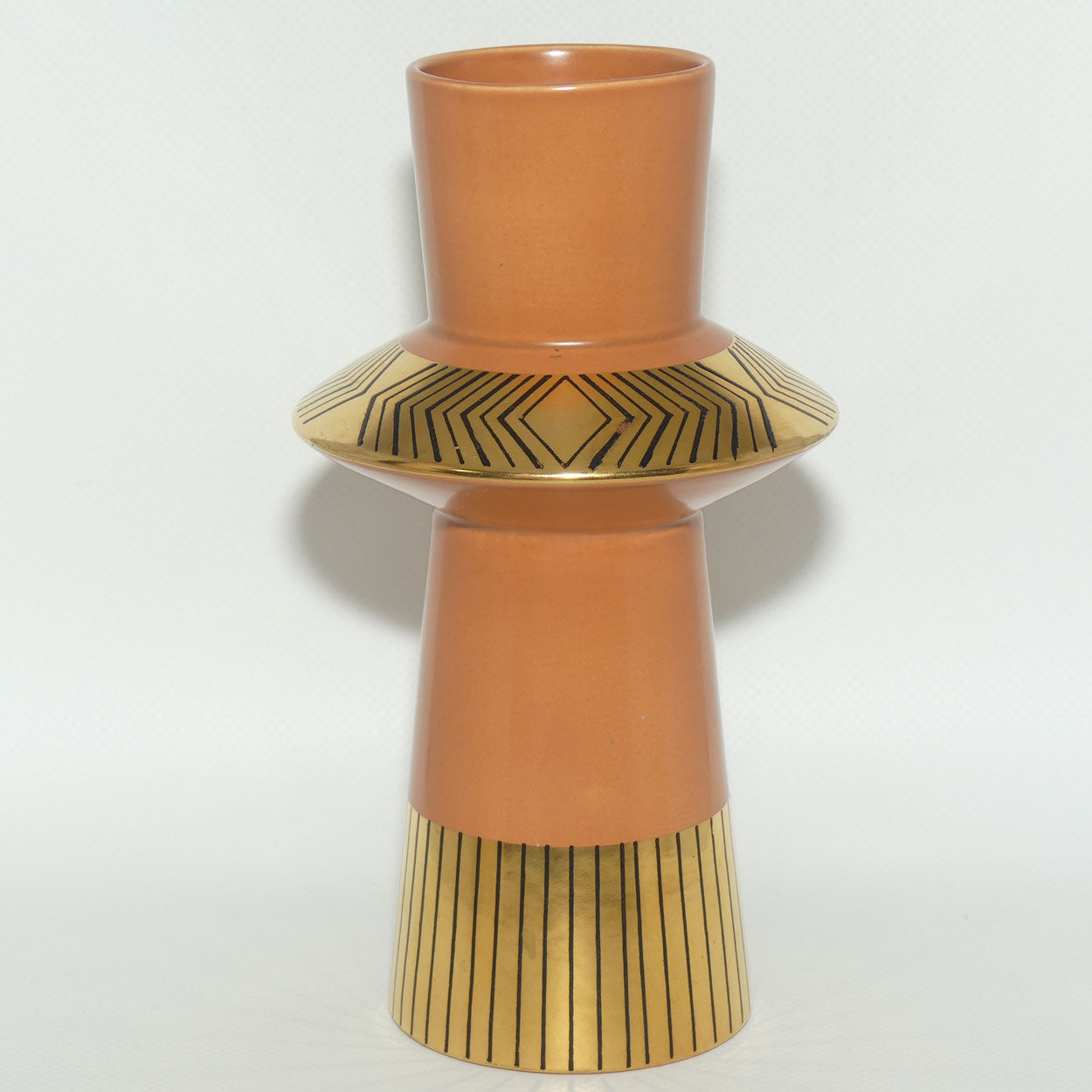 Crown Devon Memphis pattern vase by designer Colin Melbourne | Mid Century modern design
