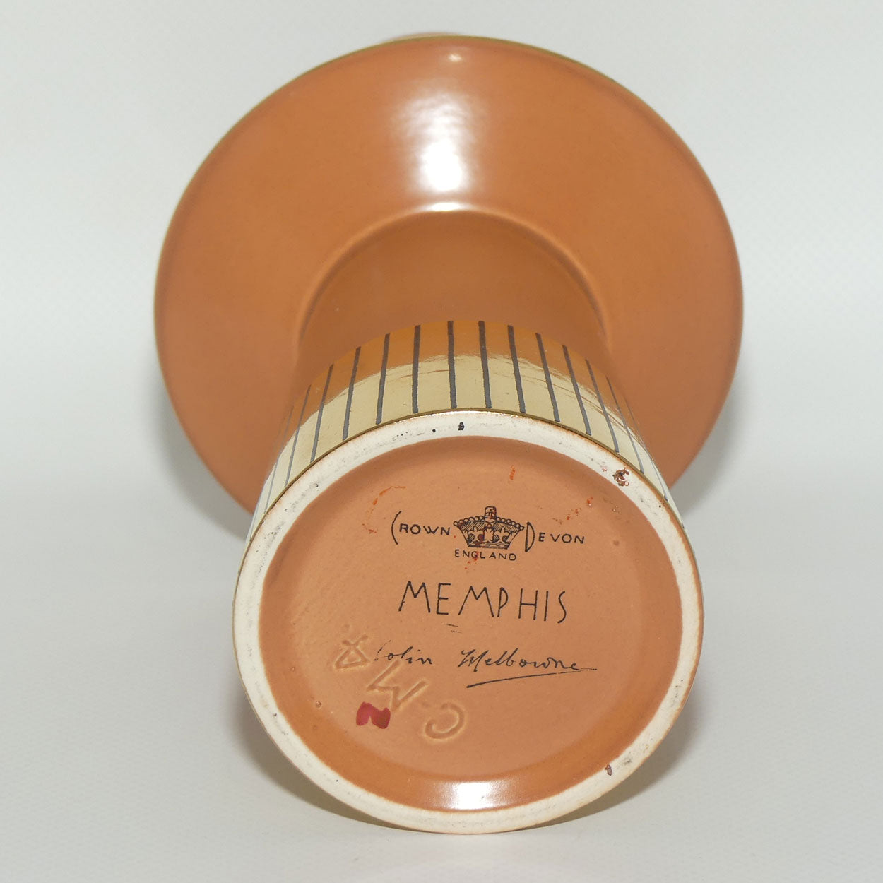 Crown Devon Memphis pattern vase by designer Colin Melbourne | Mid Century modern design