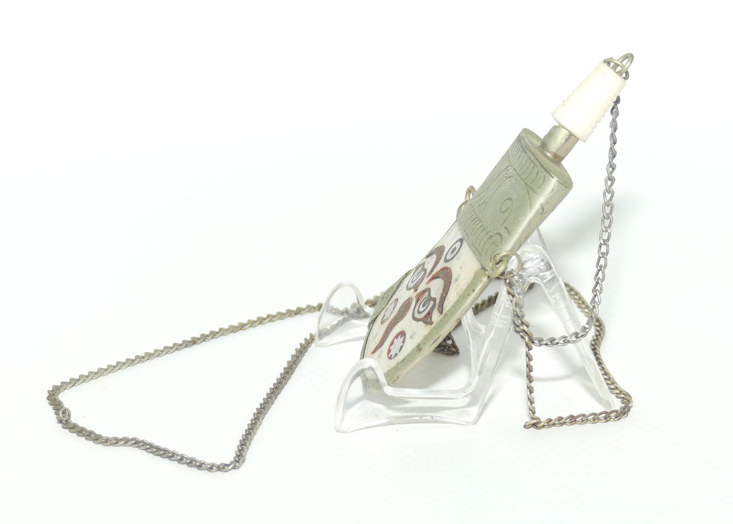 Tibetan Snuff bottle | Tooth Shaped Bottle set with Decorative Face