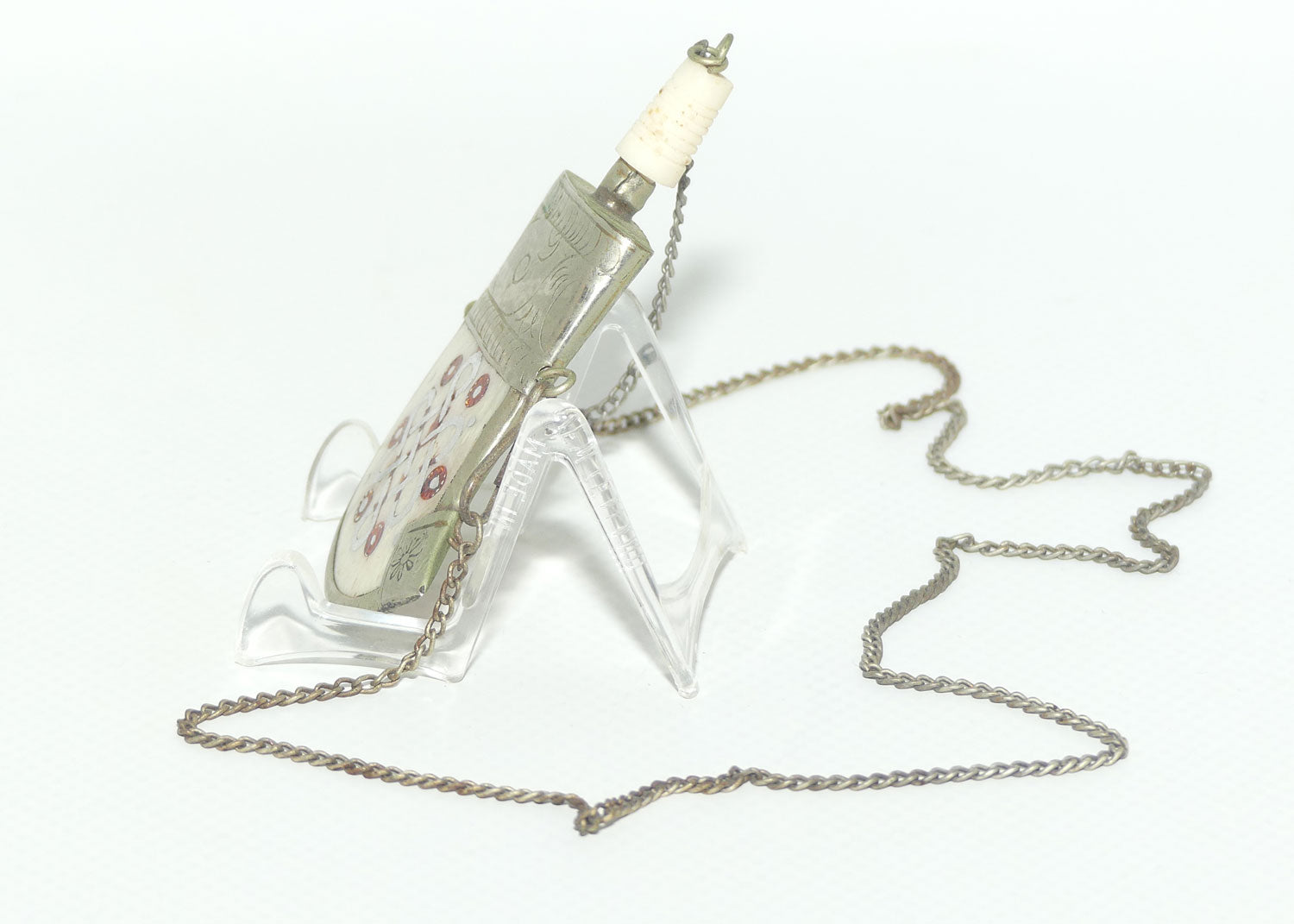Tibetan Snuff bottle | Tooth Shaped Bottle set with Decorative Face