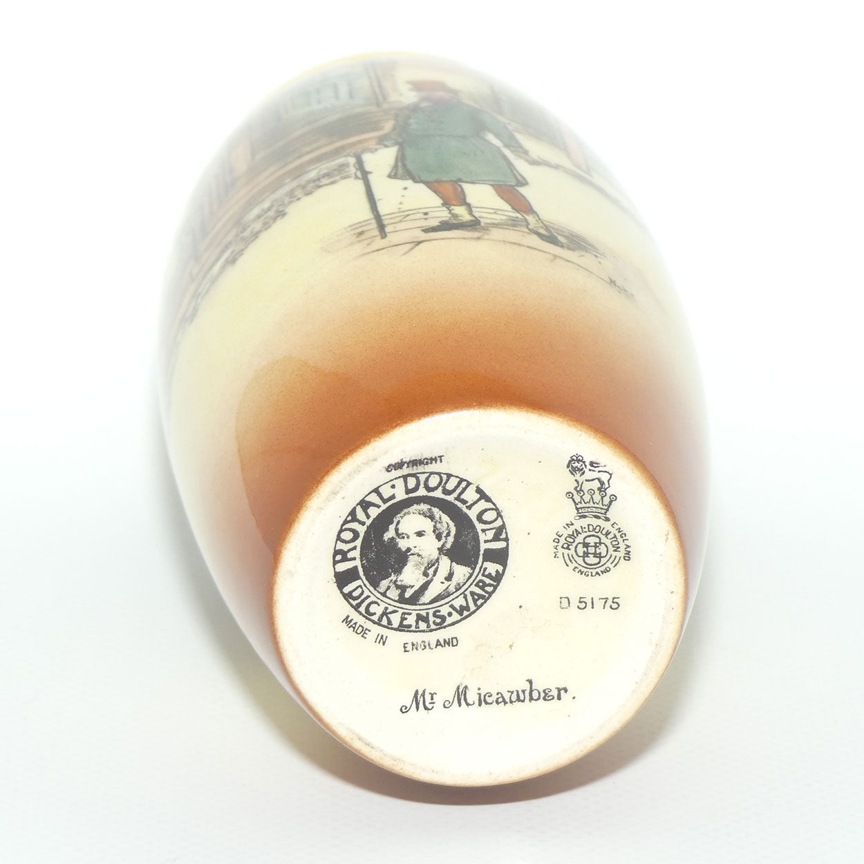 Royal Doulton Dickens Mr Micawber cylindrical vase D5175