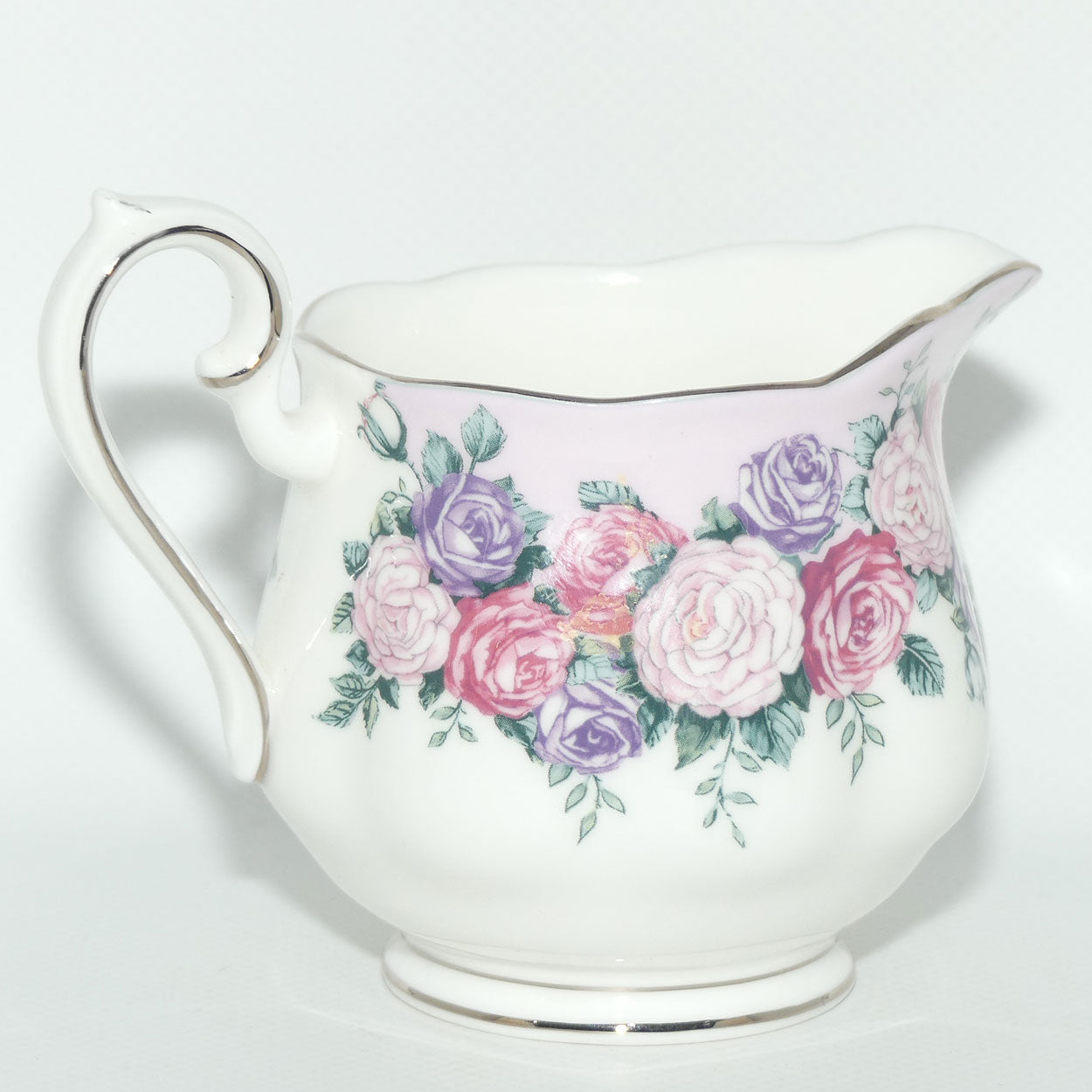 Royal Albert Bone China England Rose Garland milk jug | later stamp