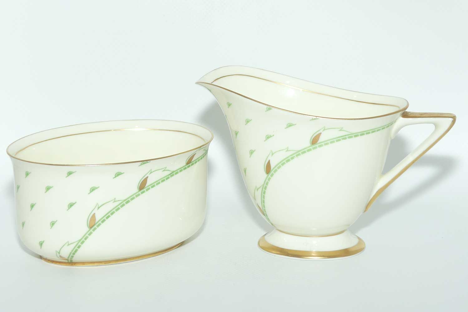 Royal Doulton Yvonne pattern milk jug and sugar bowl | Art Deco | V1653