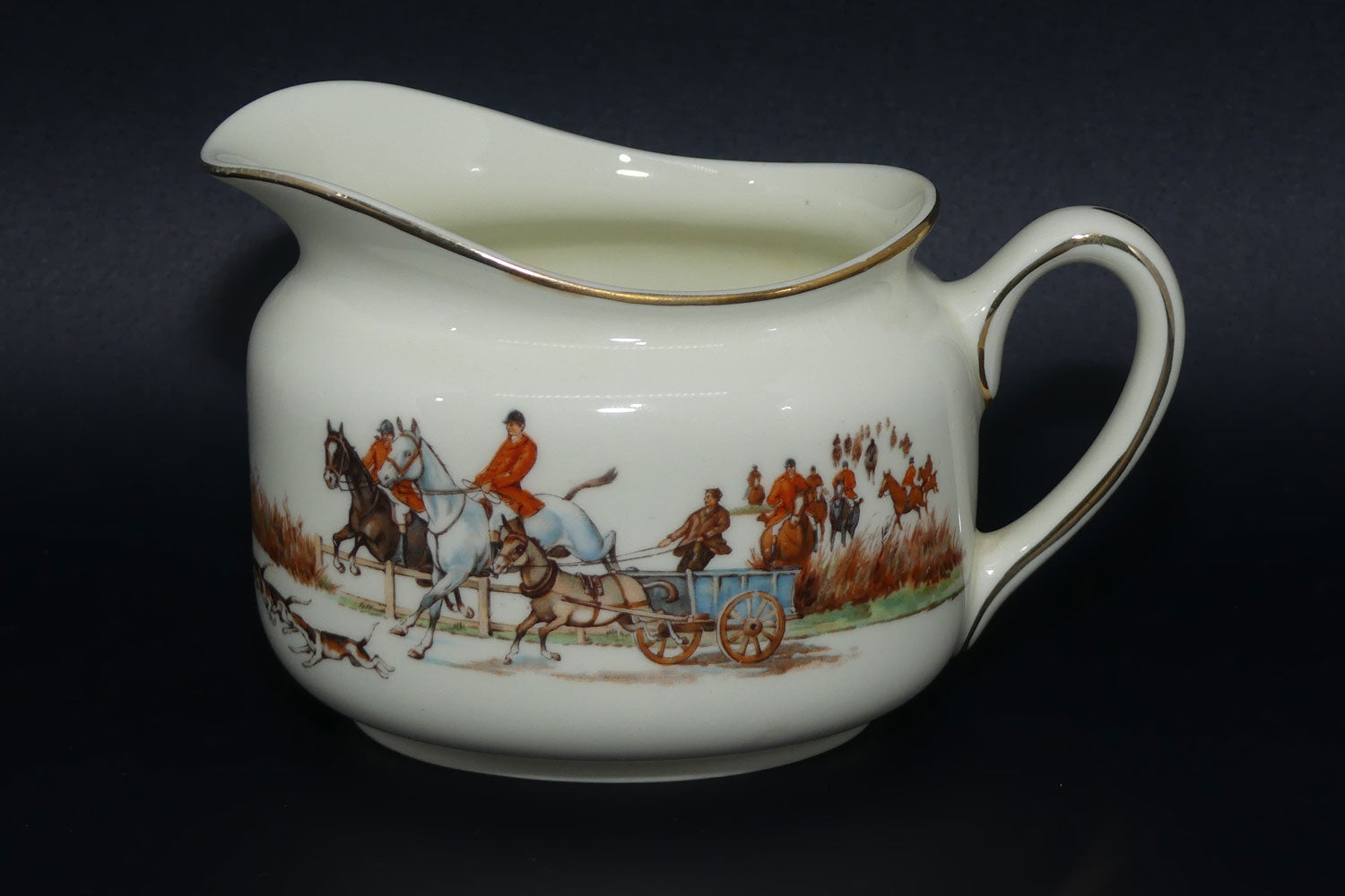 royal-doulton-fox-hunting-v1474-milk-and-sugar-rare-white-ground