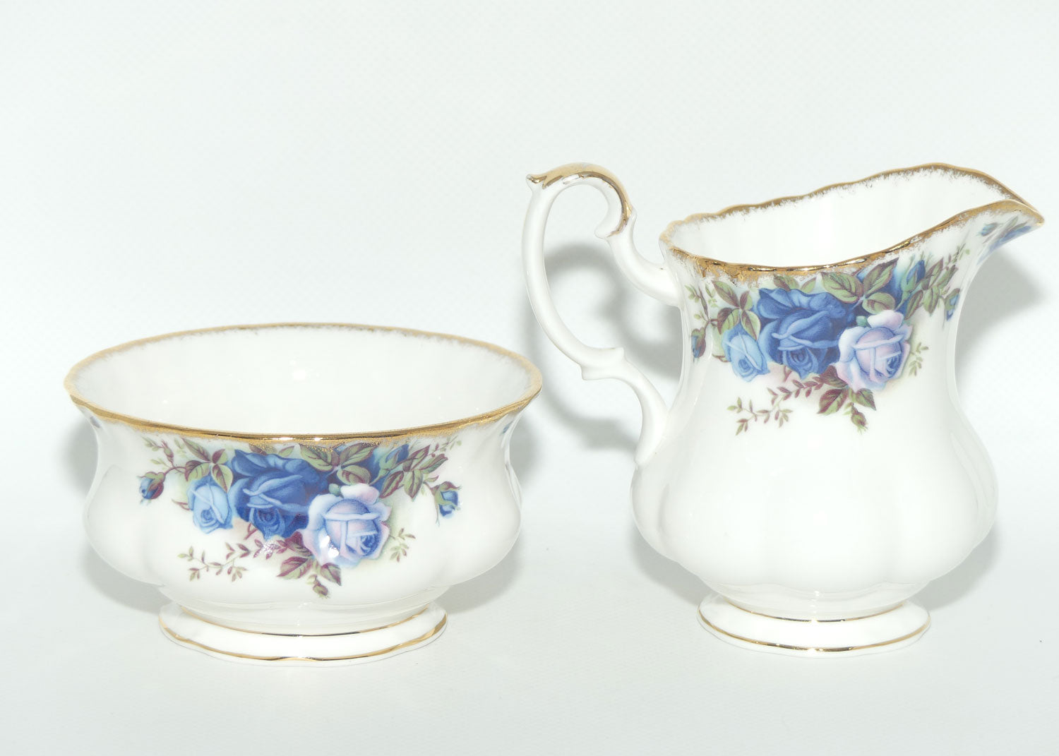 Royal Albert Bone China England Moonlight Rose milk jug and sugar bowl | Tea size | UK made
